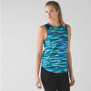 Lululemon Sculpt Tank Seven Wonders Workout Multi Hero Blue Small